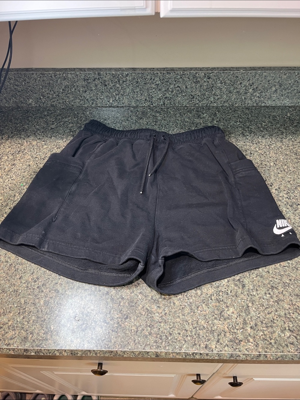 Nike Black Women’s Athletic Shorts with Drawstring and Side Pockets